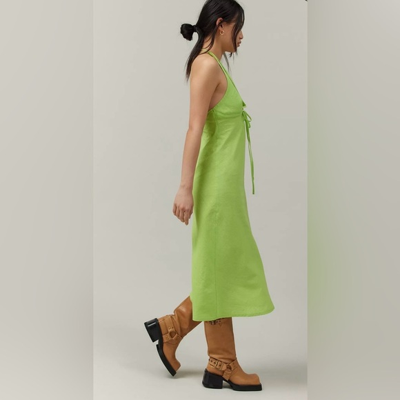 Urban Outfitters BDG Danny Lime Green Halter Dress Size Large New - Picture 4 of 14